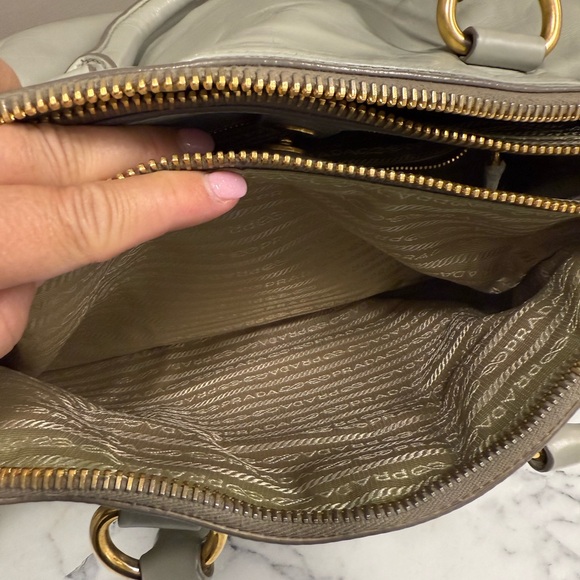 Prada Vitello Shine Double Zip 2way Tote in Grey - Picture 13 of 16